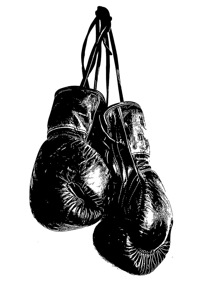 Black Boxing Gloves Hanging