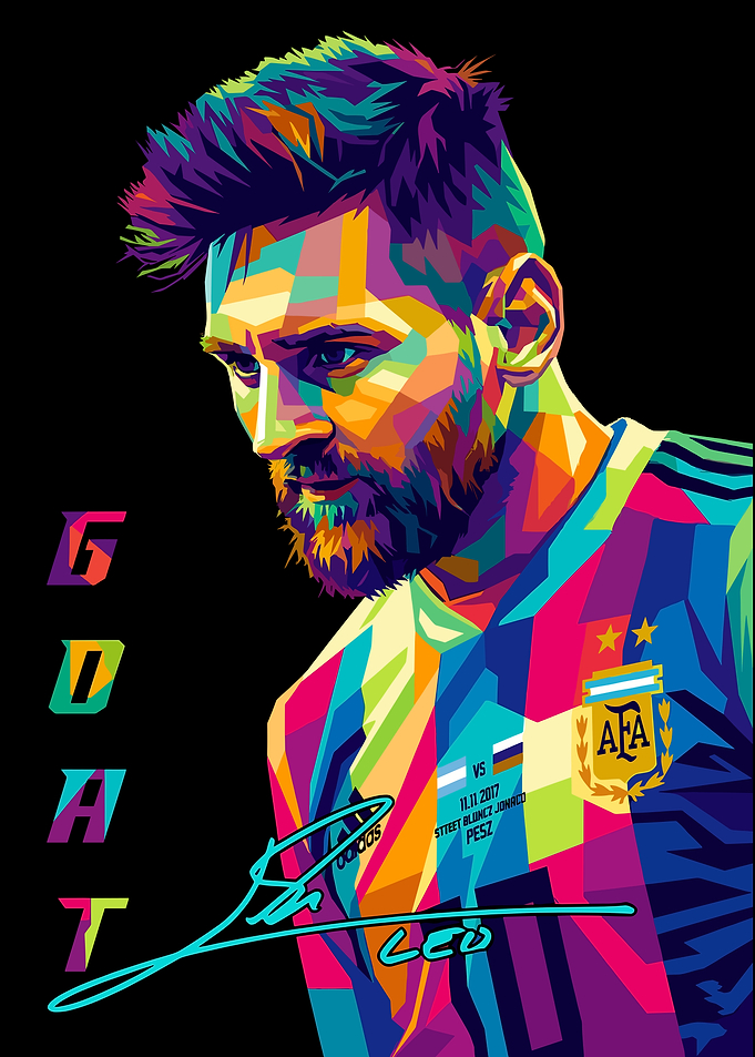 Lionel Messi GOAT Pop Art