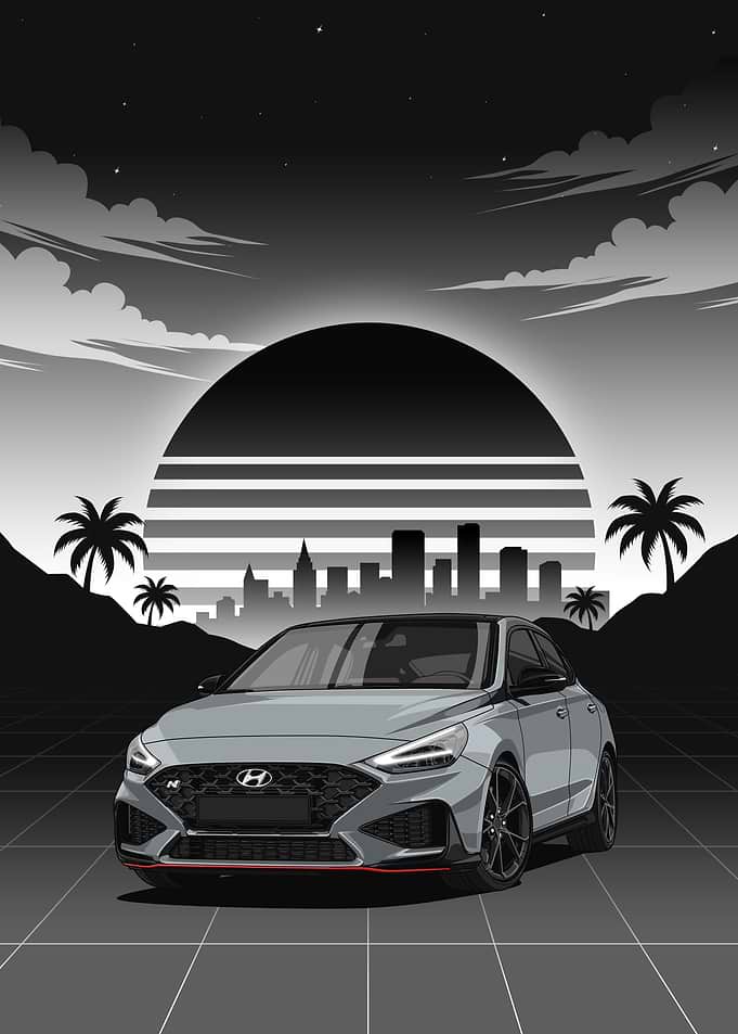 Gray Hyundai i30 Fastback N