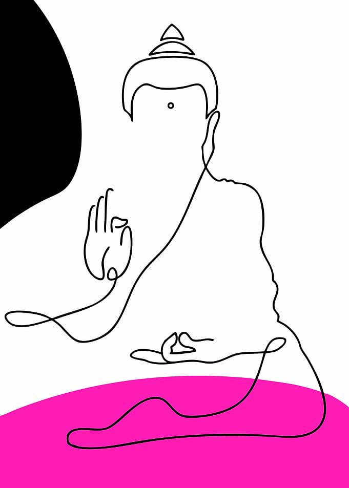 Minimalist Buddha Line Art