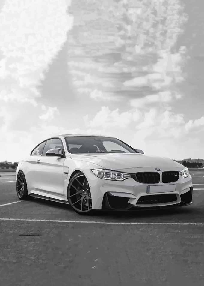 White BMW M4 Coupe on Asphalt