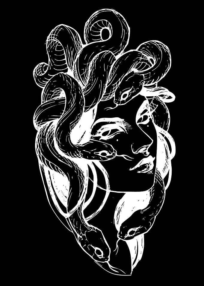 Medusa with Snakes Hair