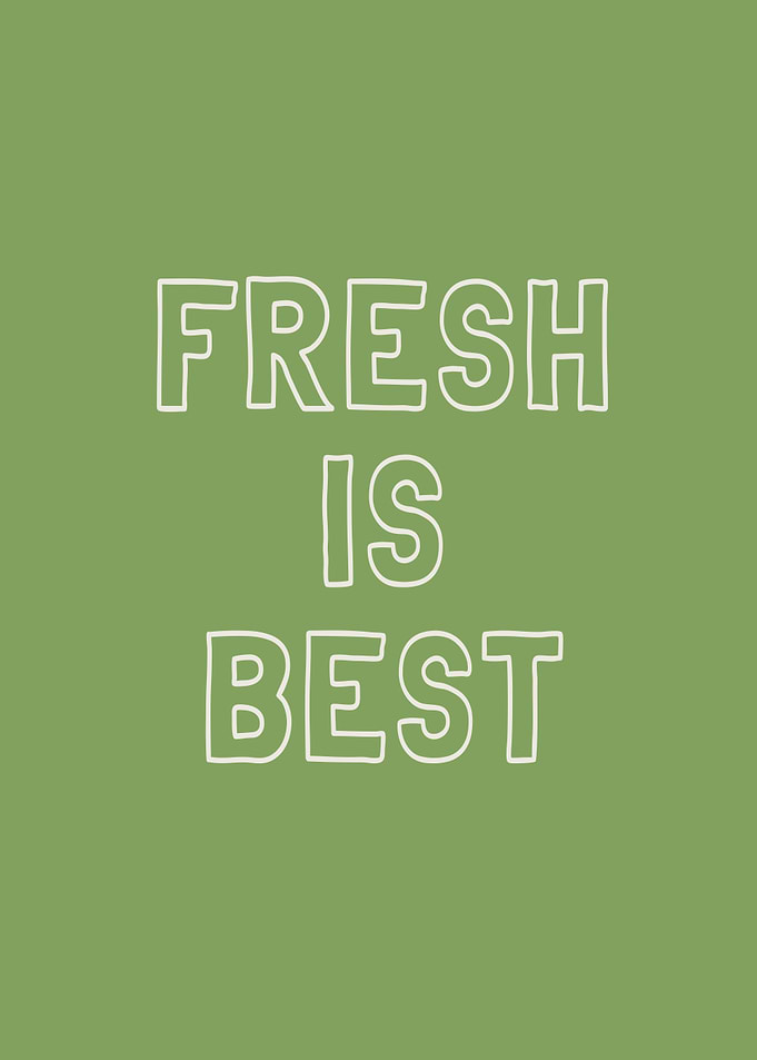 Fresh is Best Modern Green Sage Kitchen Typography