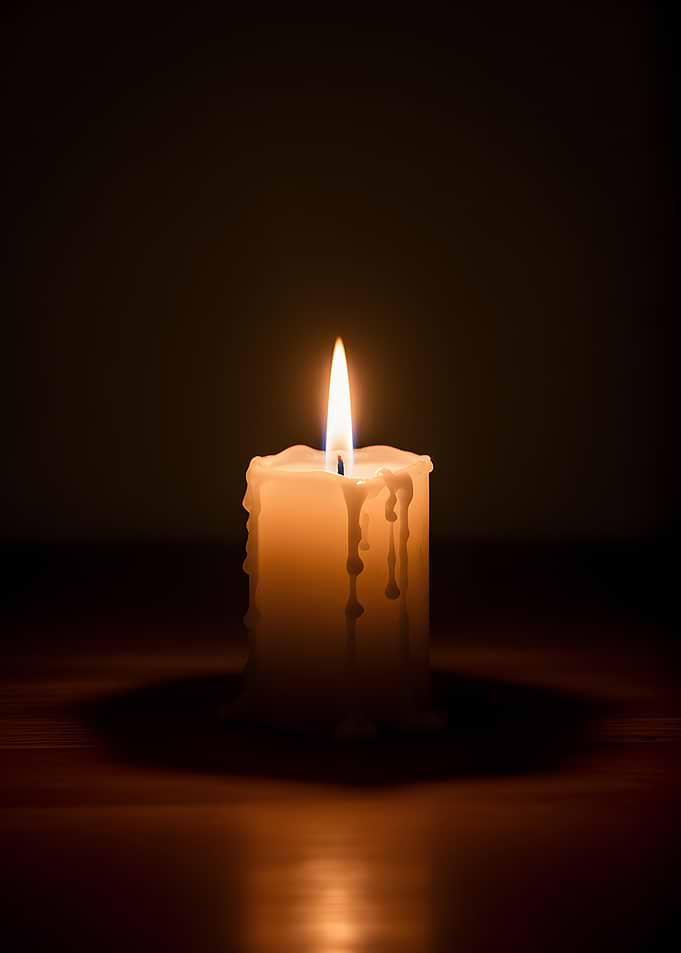Candle with dripping wax