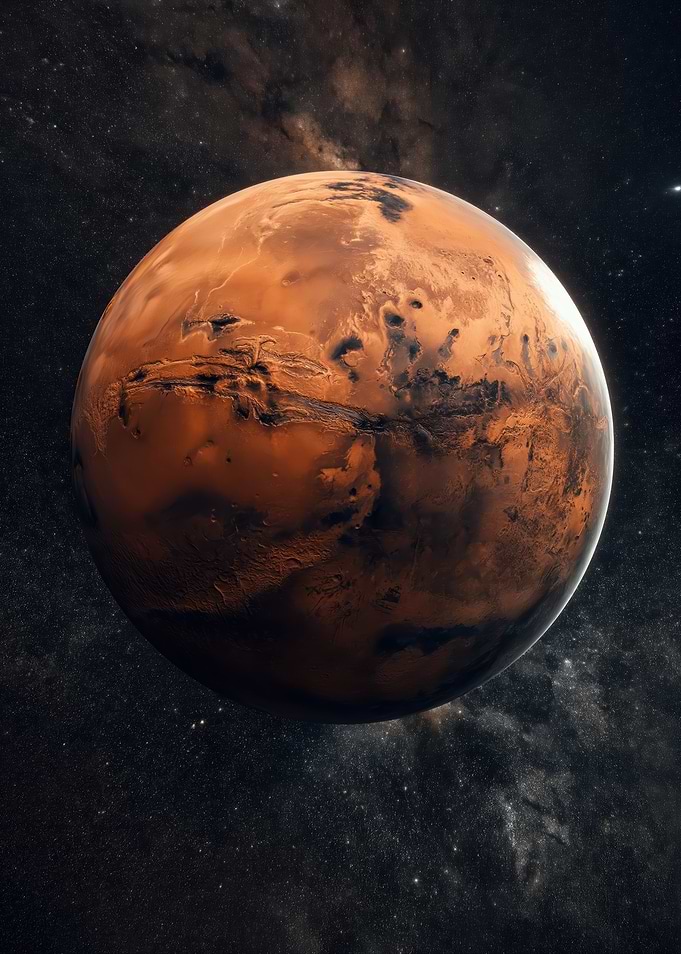 Planet Mars in Space
