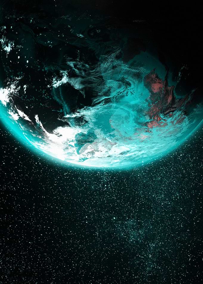 Earth from Space with Stars