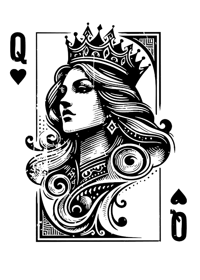 Queen of Hearts Playing Card
