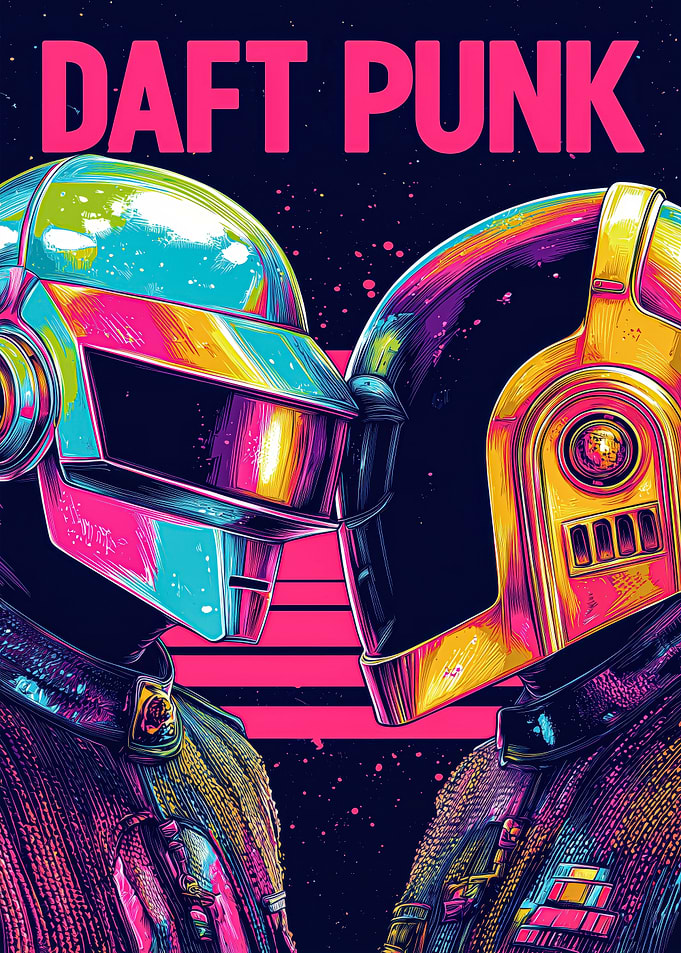 Daft Punk Retro Poster