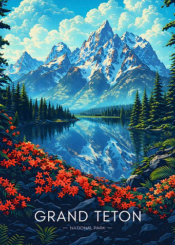 Grand Teton National Park Vintage Poster