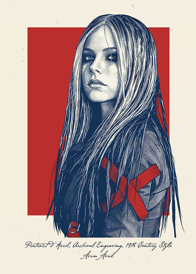 Avril Lavigne Engraving Portrait