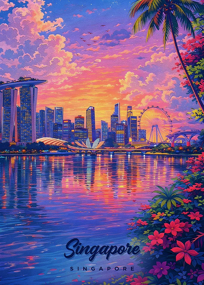 Singapore Skyline at Sunset