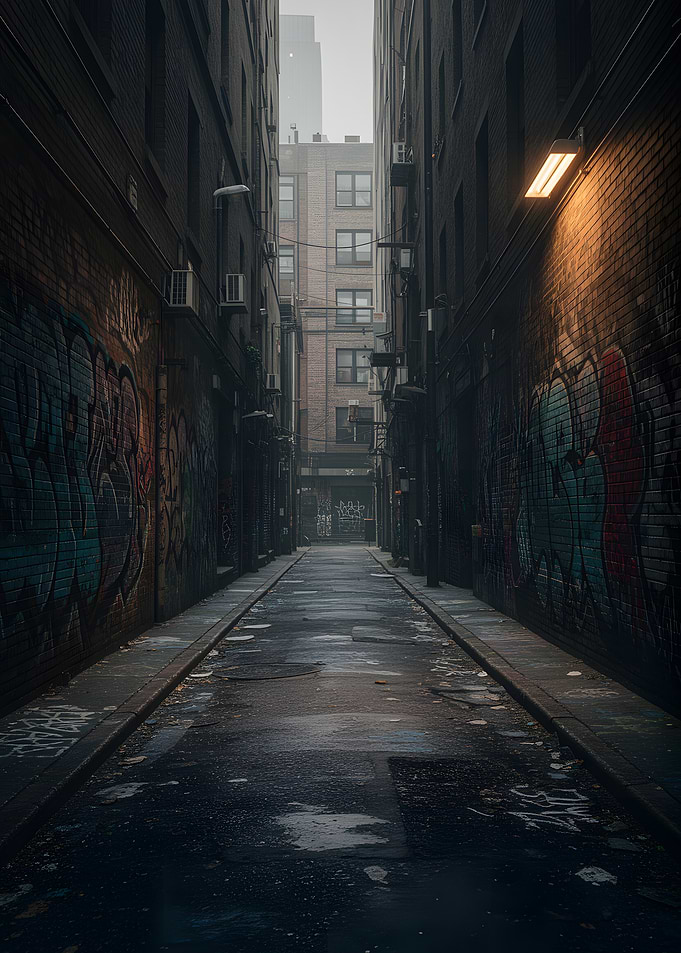 Graffiti Alleyway at Dusk