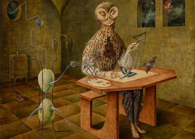 Remedios Varo Surreal Owl Artist Painting Birds