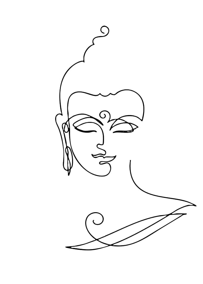 Minimalist Buddha Line Art