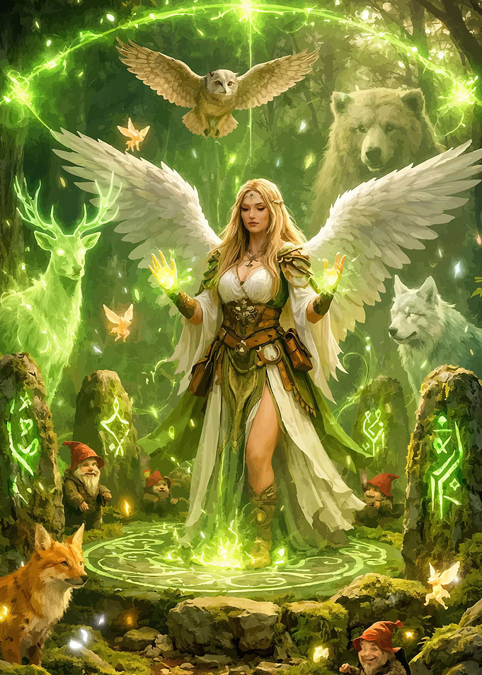 Enchantress in a Magical Forest