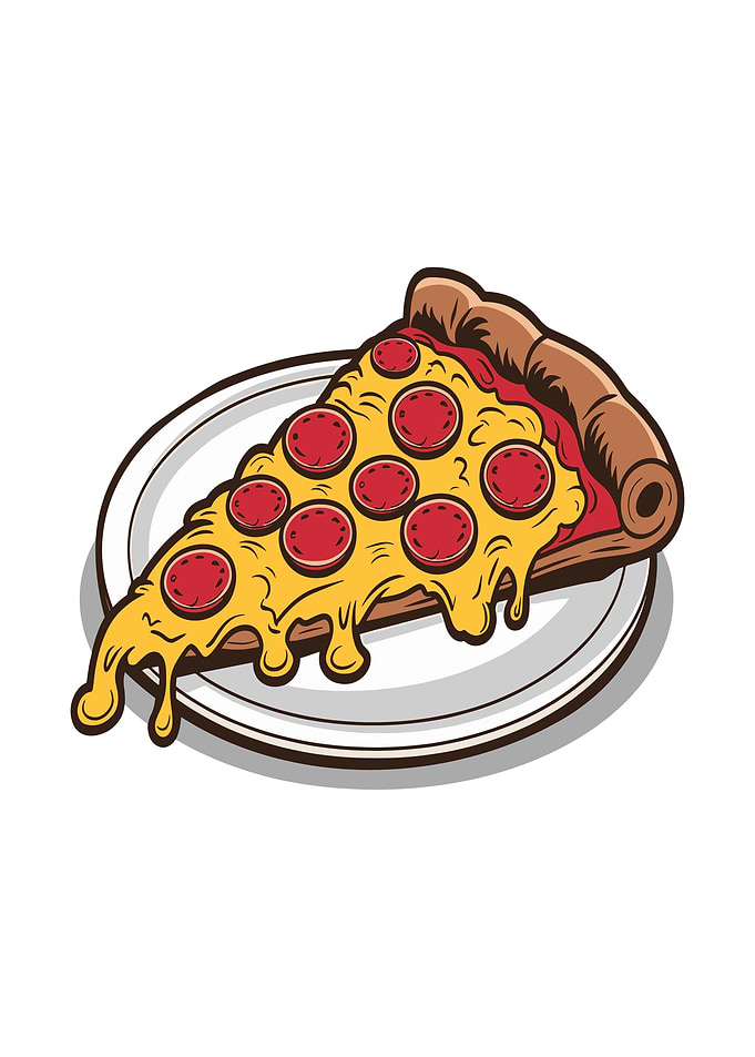 Slice of Pepperoni Pizza on a Plate