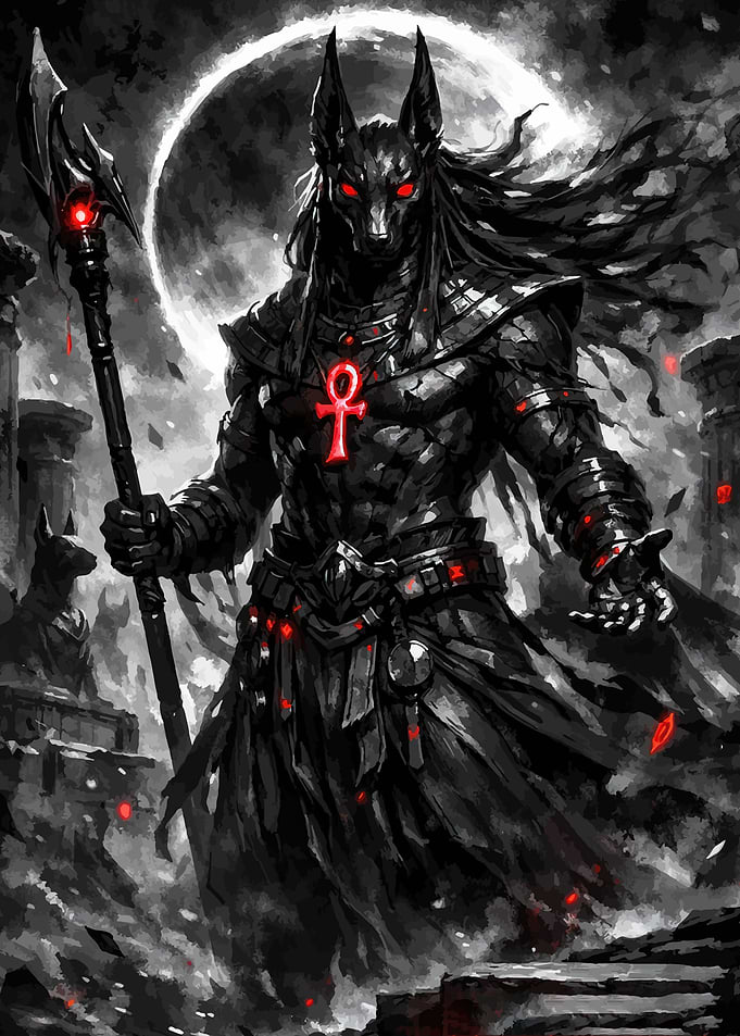 Anubis with Ankh Staff