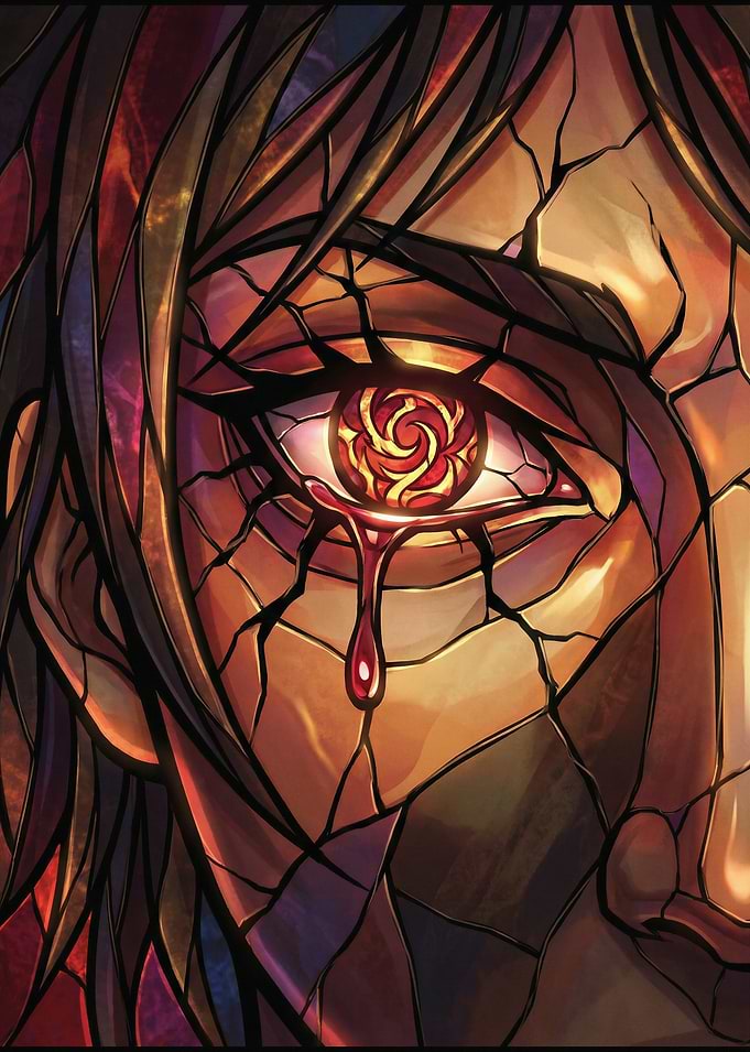 Stained Glass Eye Crying Blood
