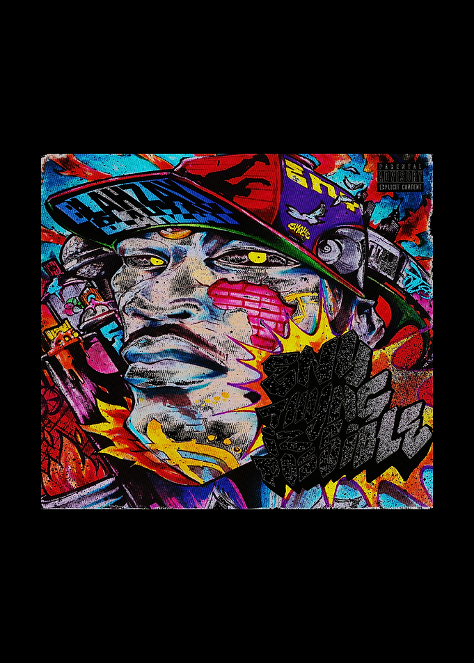Graffiti Art Portrait with Parental Advisory Label