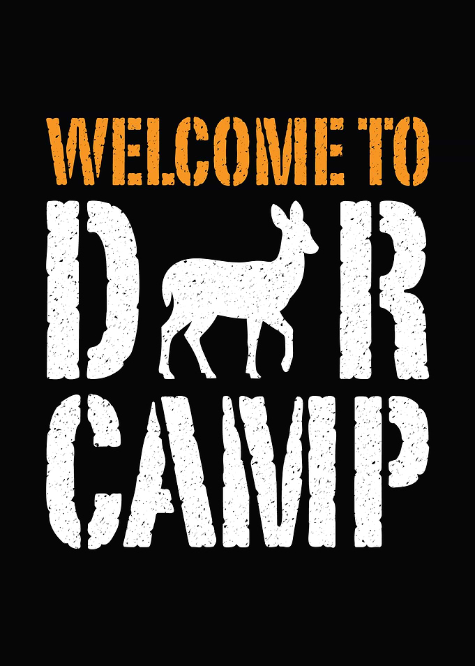 funny hunting wall art - 'Welcome to Deer Camp' man cave and lodge wall decor