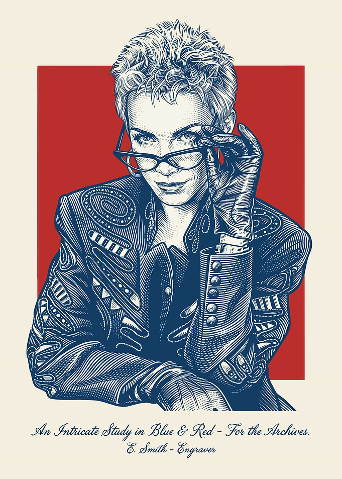Annie Lennox Portrait in Blue and Red