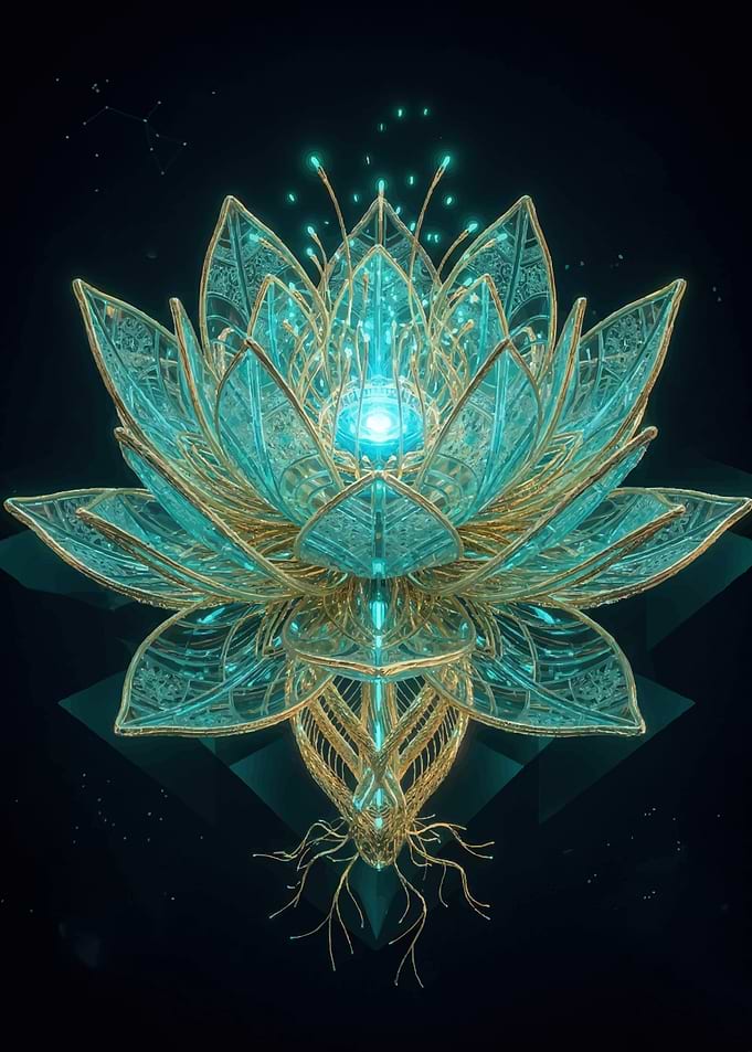 Glowing Ornate Lotus Flower
