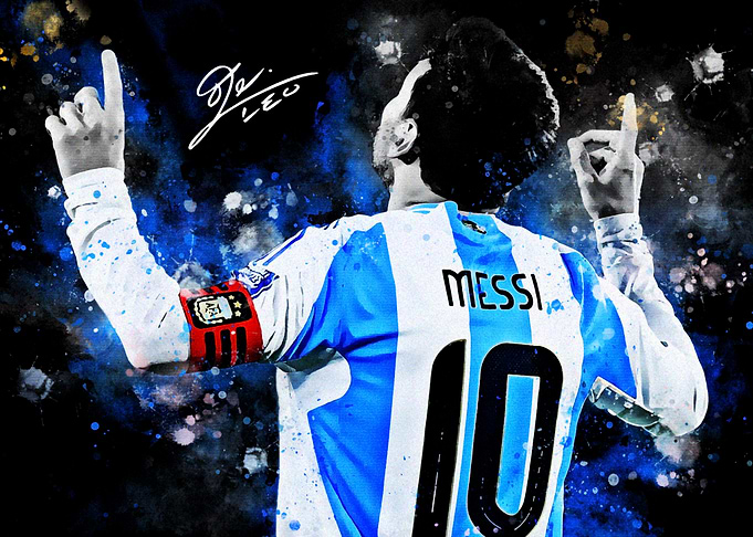 Lionel Messi with Argentina Jersey