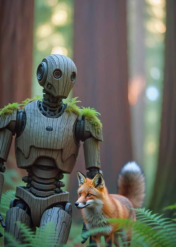 Robot and Fox in Forest