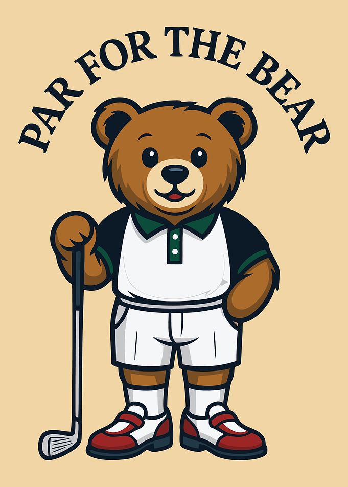 Golfing Bear with 'Par for the Bear' Text