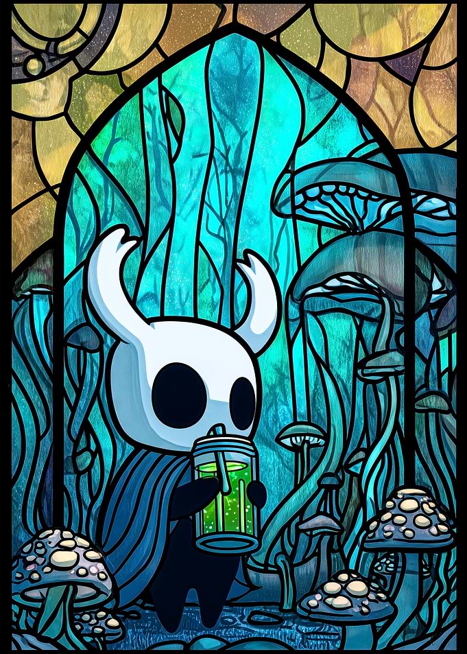 Hollow Knight Character Drinking Potion