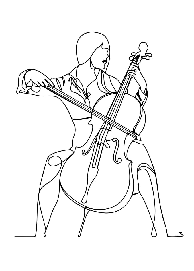 Cellist Playing Cello
