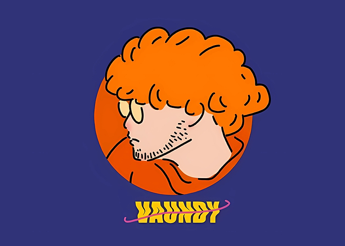 Cartoon Man with Orange Hair and Glasses