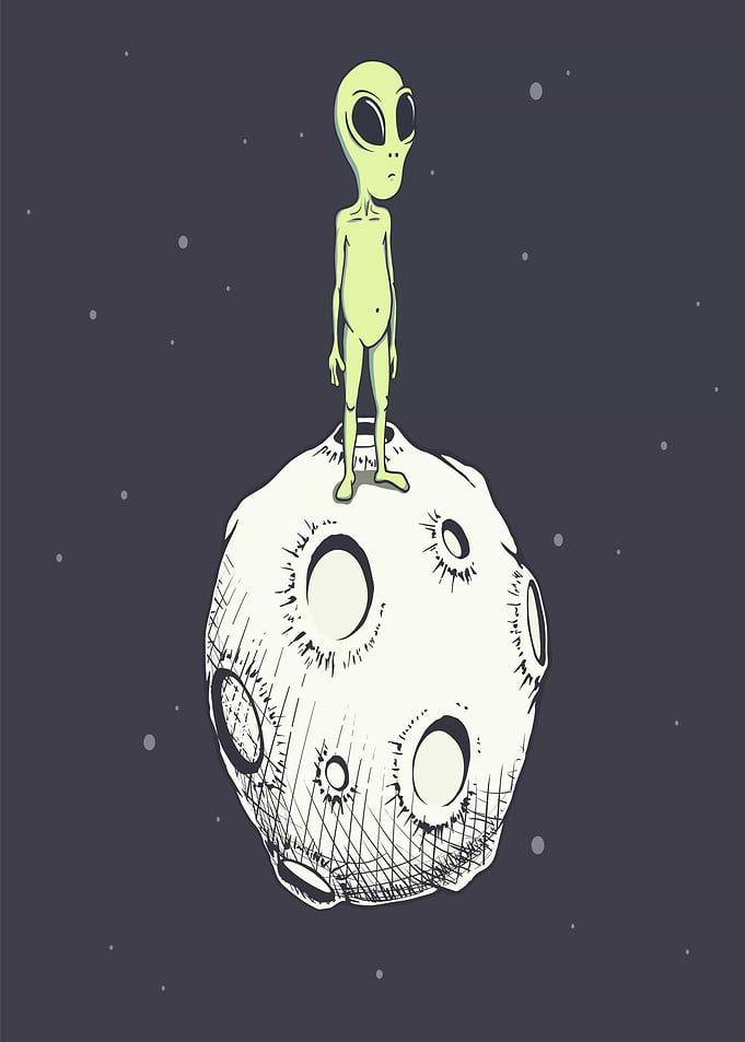 Alien on a Moon