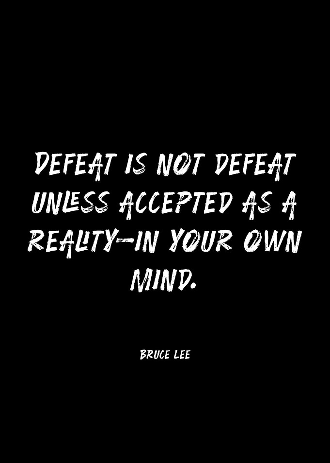 Bruce Lee quote on defeat
