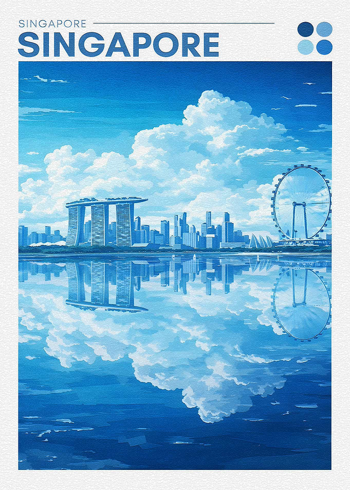 Singapore Skyline Reflection