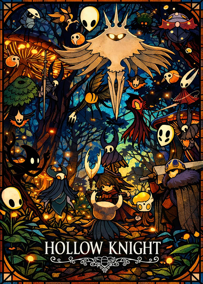 Hollow Knight Stained Glass Poster