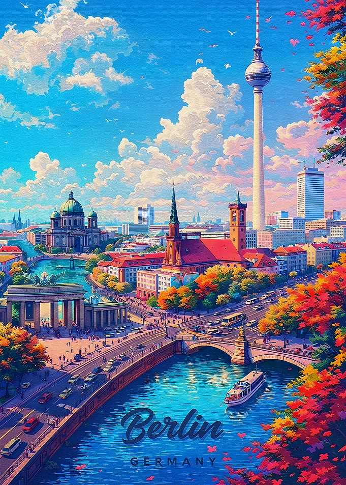Vibrant Berlin Cityscape with Fernsehturm