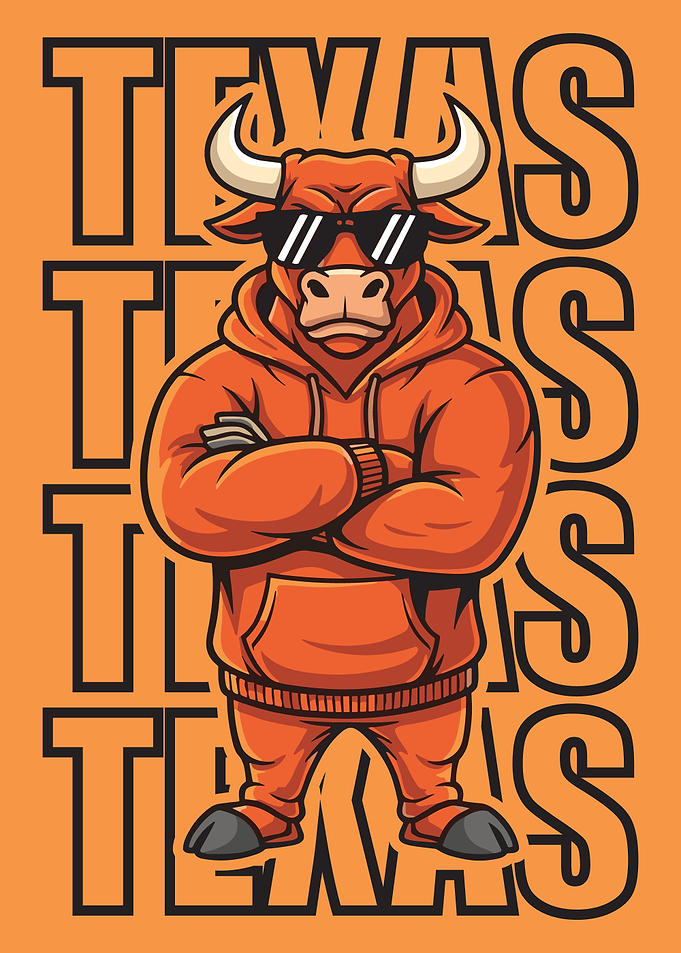 Cool Texas Bull in Hoodie