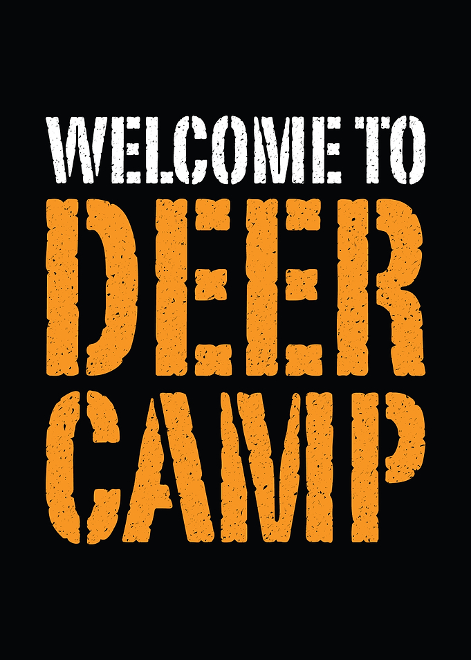 Rustic cabin wall art - 'Welcome to Deer Camp' rustic cabin poster for man cave decor
