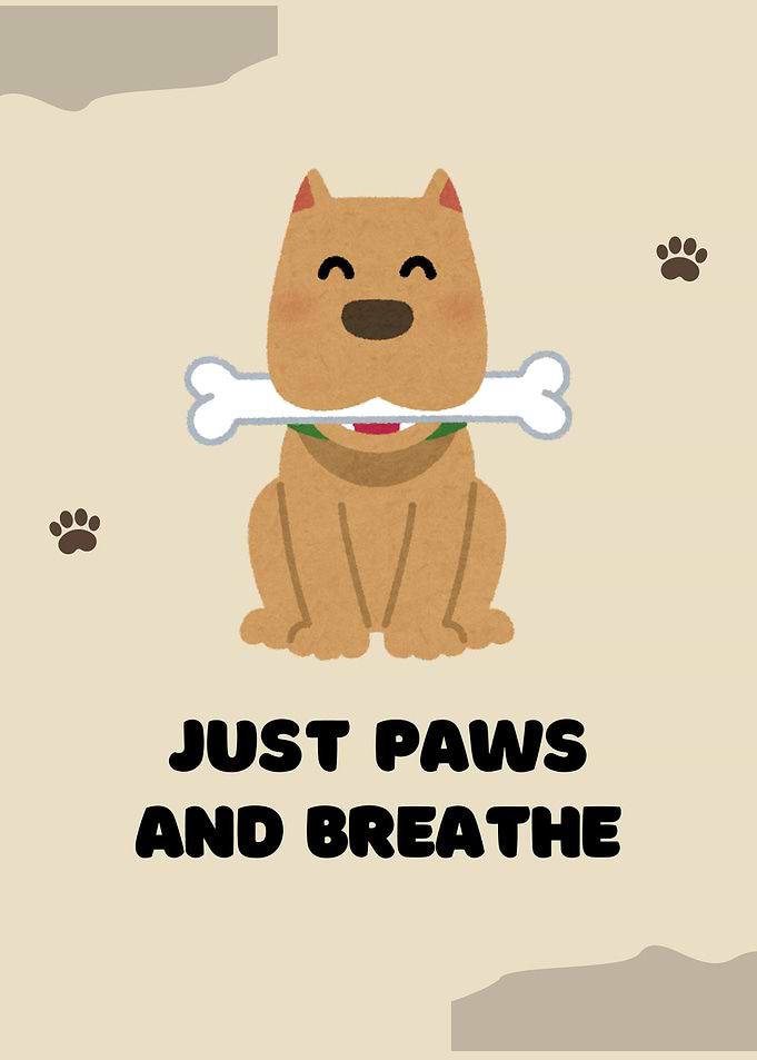 Cute Dog with Bone and Text