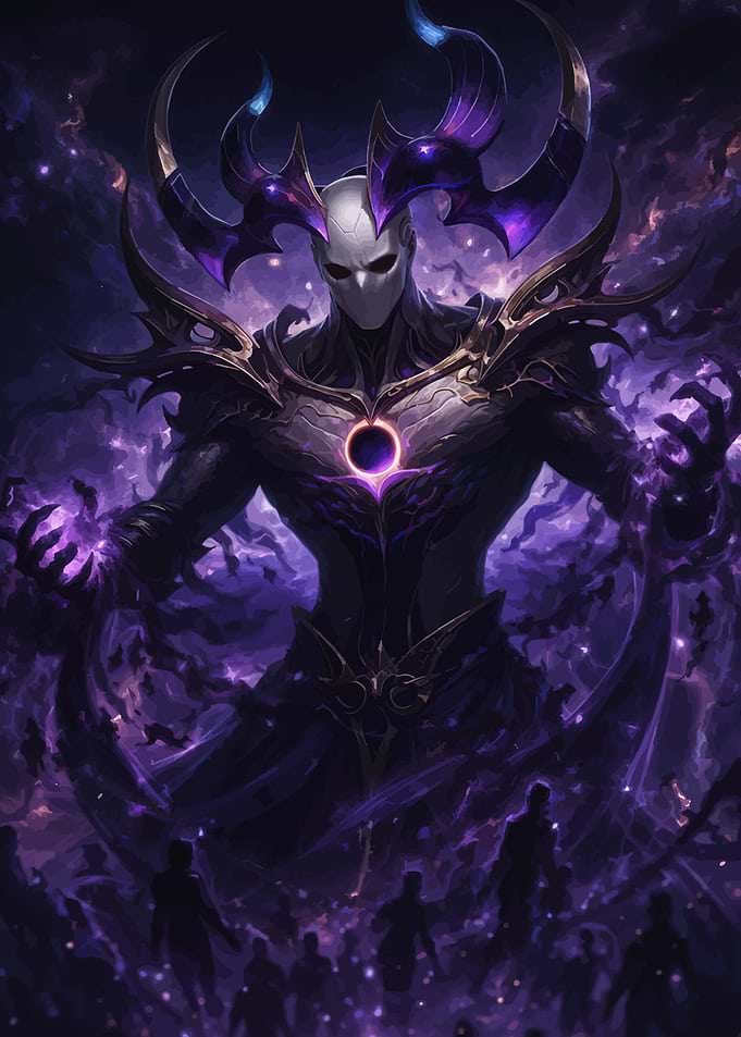 Dark Cosmic Being with Purple Energy