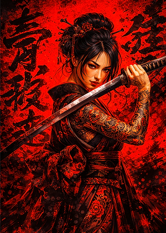 Samurai Woman with Katana