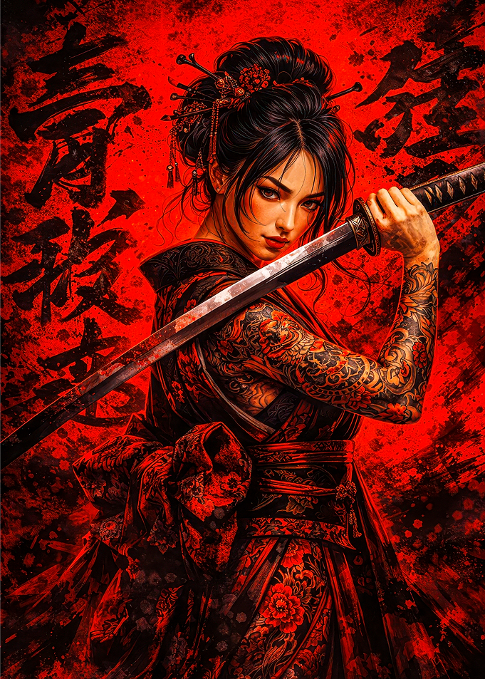 Samurai Woman with Katana