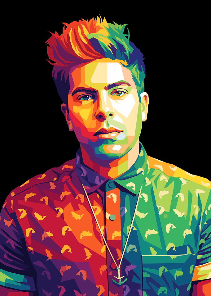 Colorful Pop Art Portrait of a Hoodie Allen