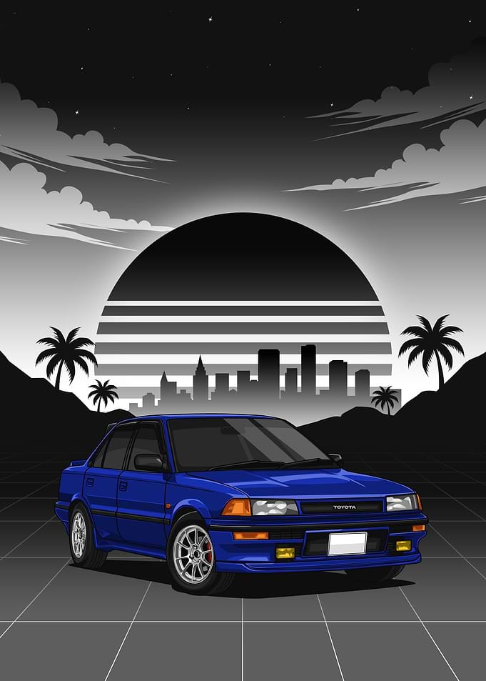 Blue toyota corola