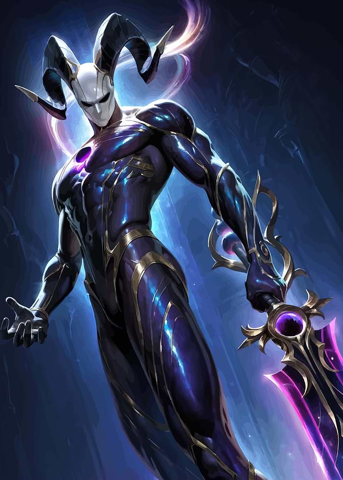 Dark Fantasy Warrior with Horns and Sword