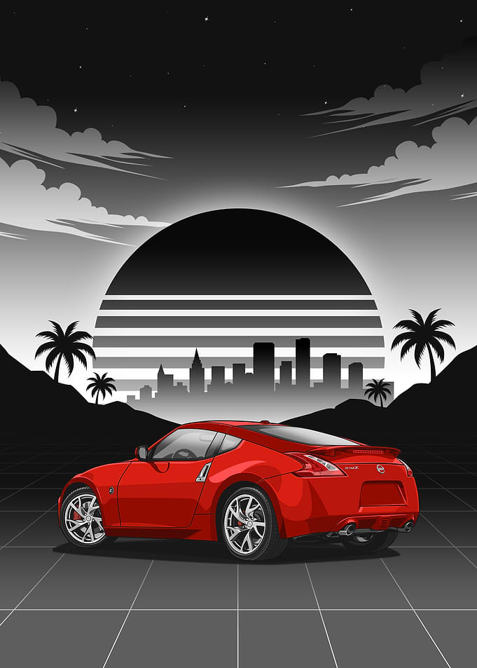 Red Nissan 370Z 2013