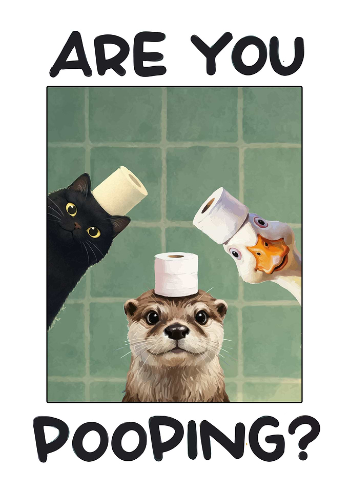 Animals with Toilet Paper on Heads