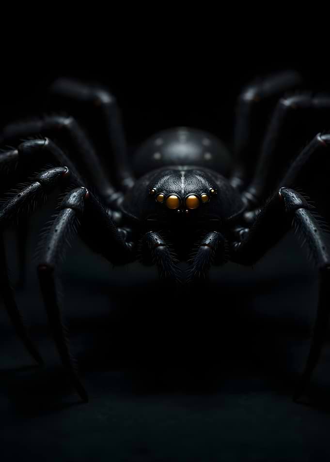 Close-up of a Black Spider