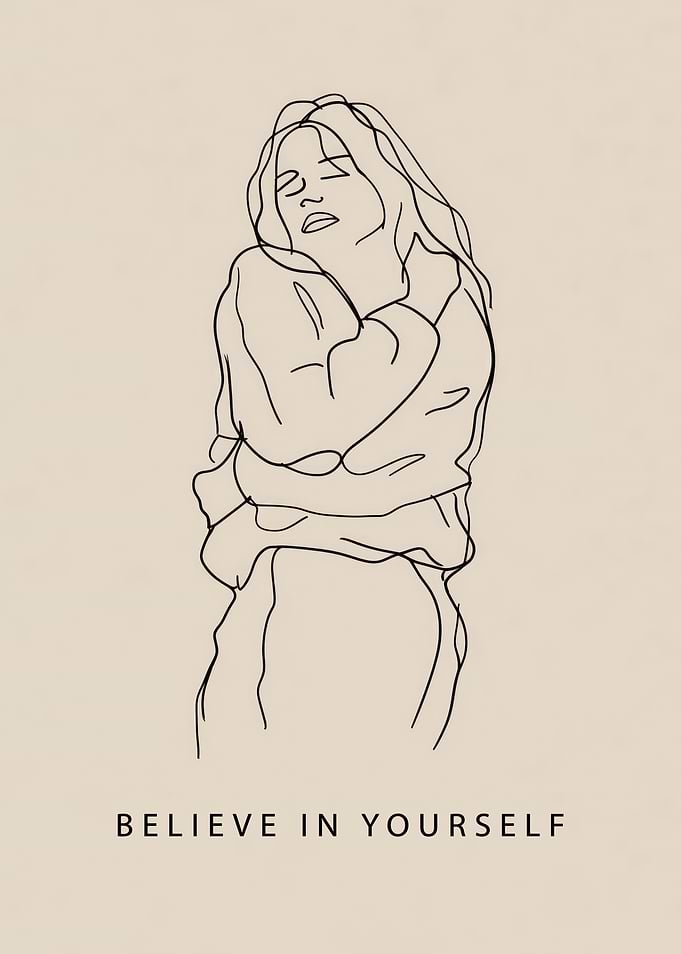 Believe in Yourself Line Art